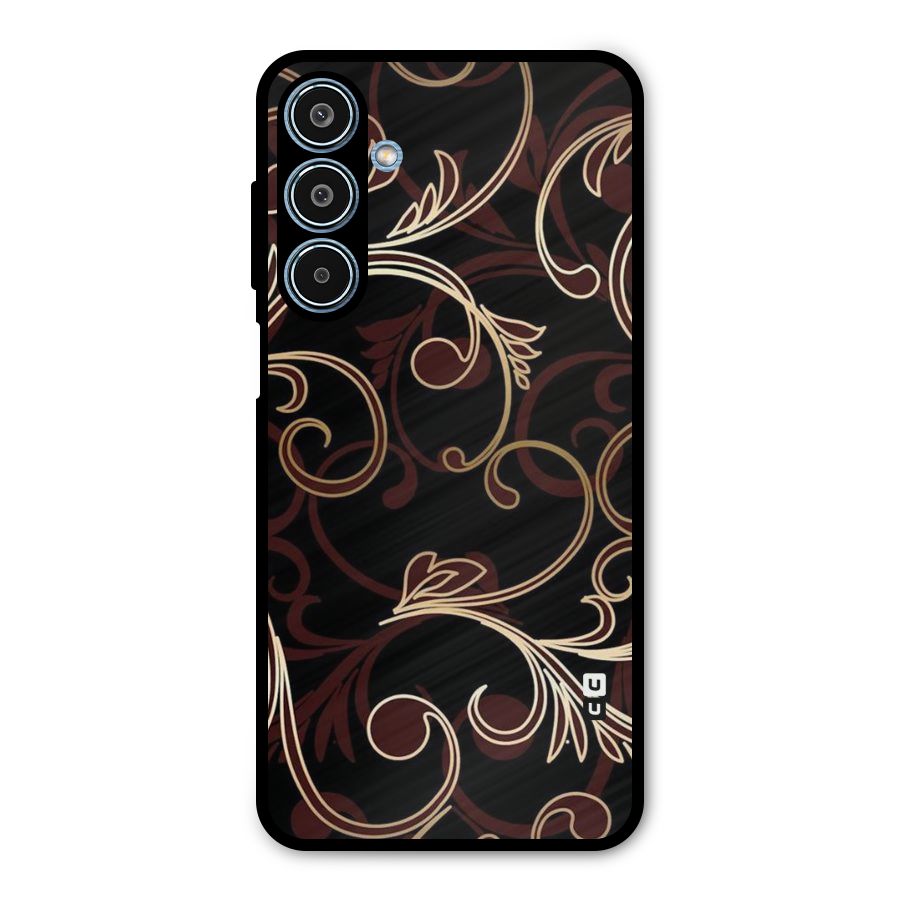 Golden Maroon Beauty Metal Back Case for Galaxy M35