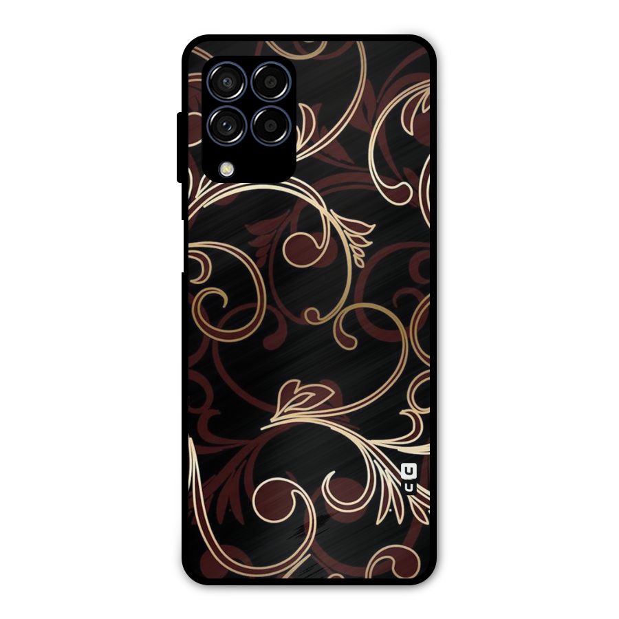 Golden Maroon Beauty Metal Back Case for Galaxy M53 5G