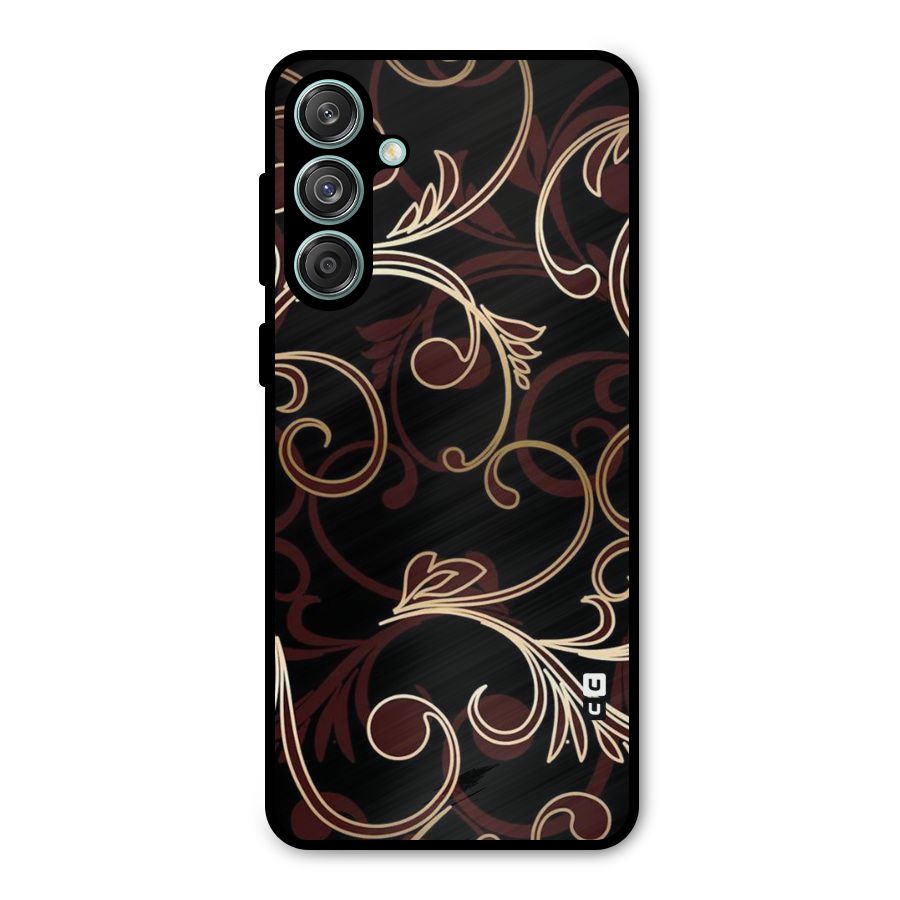 Golden Maroon Beauty Metal Back Case for Galaxy M55 5G