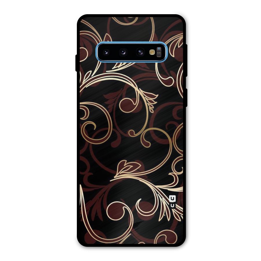 Golden Maroon Beauty Metal Back Case for Galaxy S10