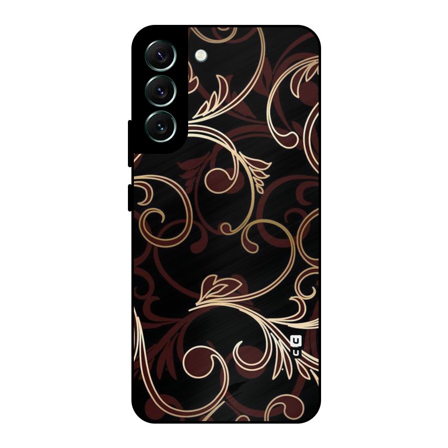 Golden Maroon Beauty Metal Back Case for Galaxy S22 Plus 5G