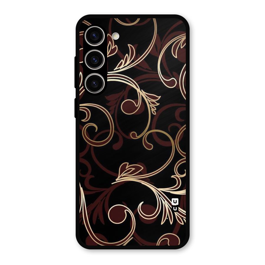 Golden Maroon Beauty Metal Back Case for Galaxy S23 Plus