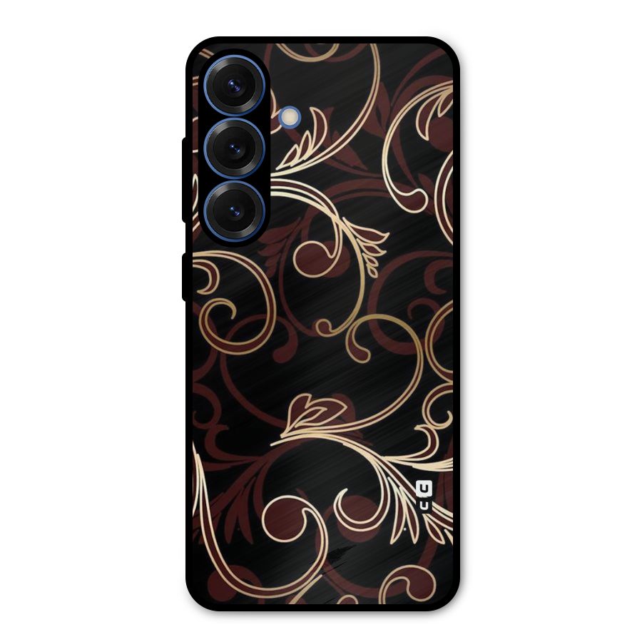 Golden Maroon Beauty Metal Back Case for Galaxy S25