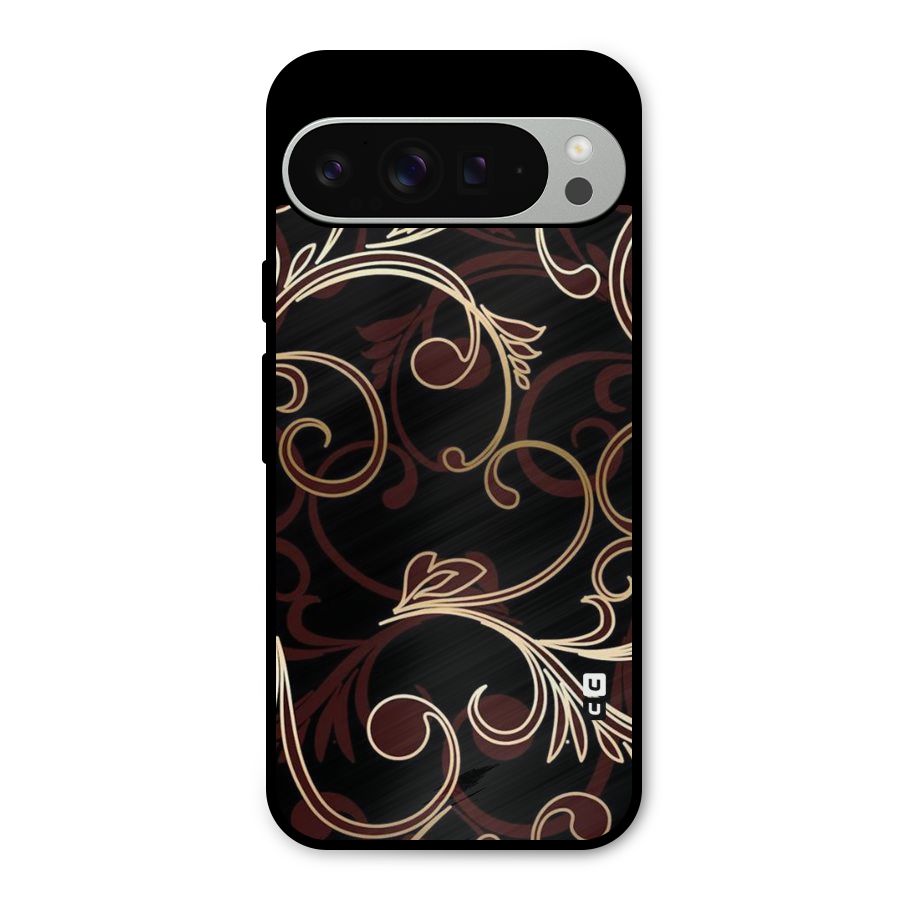 Golden Maroon Beauty Metal Back Case for Google Pixel 9 Pro XL