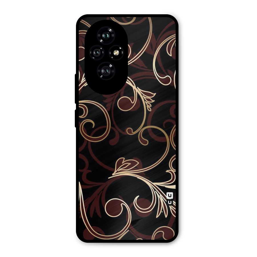 Golden Maroon Beauty Metal Back Case for Honor 200