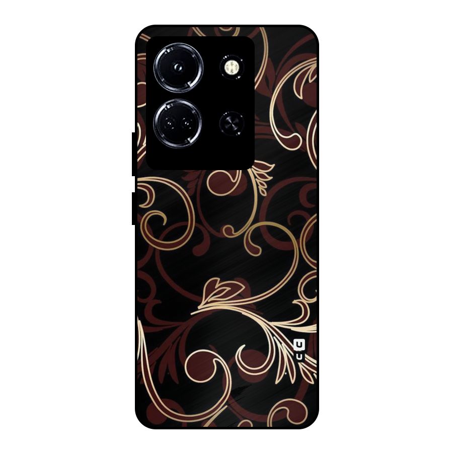 Golden Maroon Beauty Metal Back Case for Infinix Note 30 5G