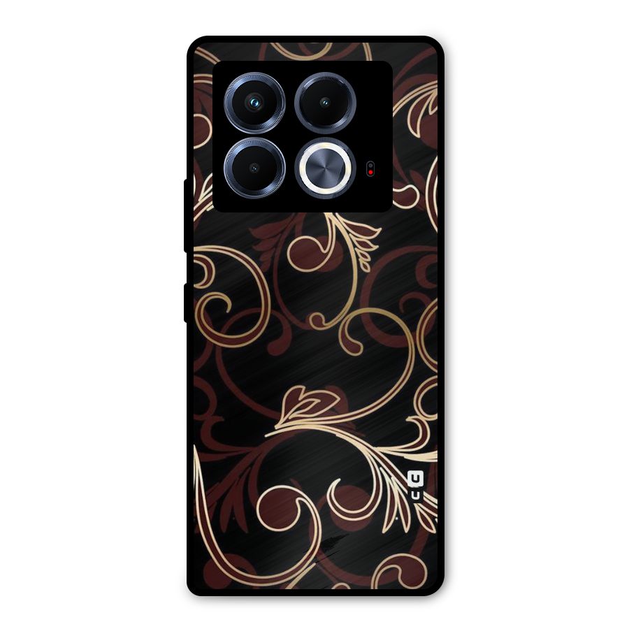 Golden Maroon Beauty Metal Back Case for Infinix Note 40 5G