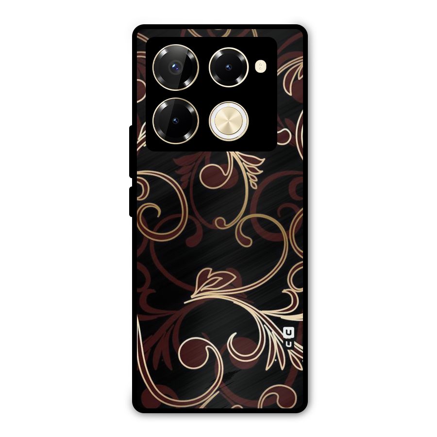 Golden Maroon Beauty Metal Back Case for Infinix Note 40 Pro Plus