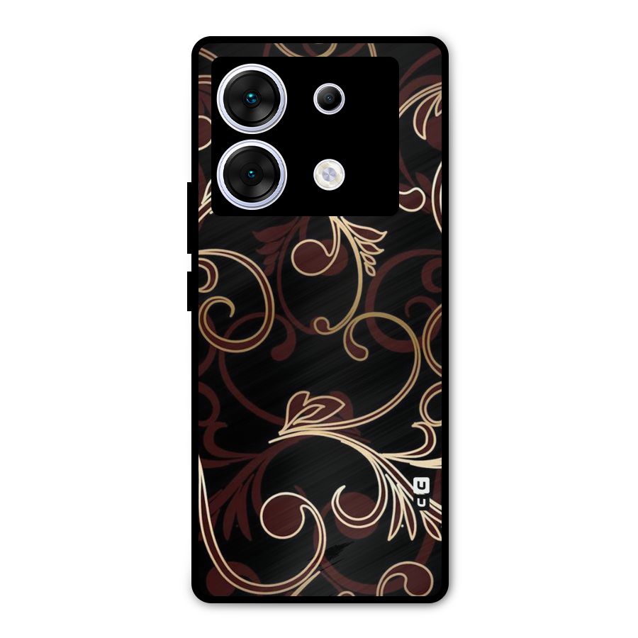 Golden Maroon Beauty Metal Back Case for Infinix Zero 30 5G