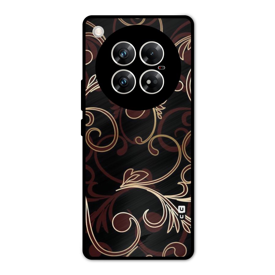 Golden Maroon Beauty Metal Back Case for Infinix Zero 40 5G