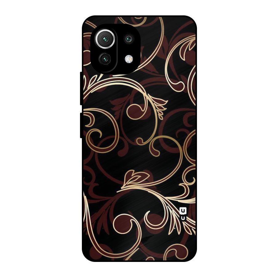Golden Maroon Beauty Metal Back Case for Mi 11 Lite