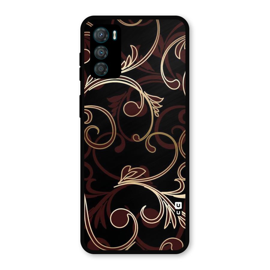 Golden Maroon Beauty Metal Back Case for Moto G42