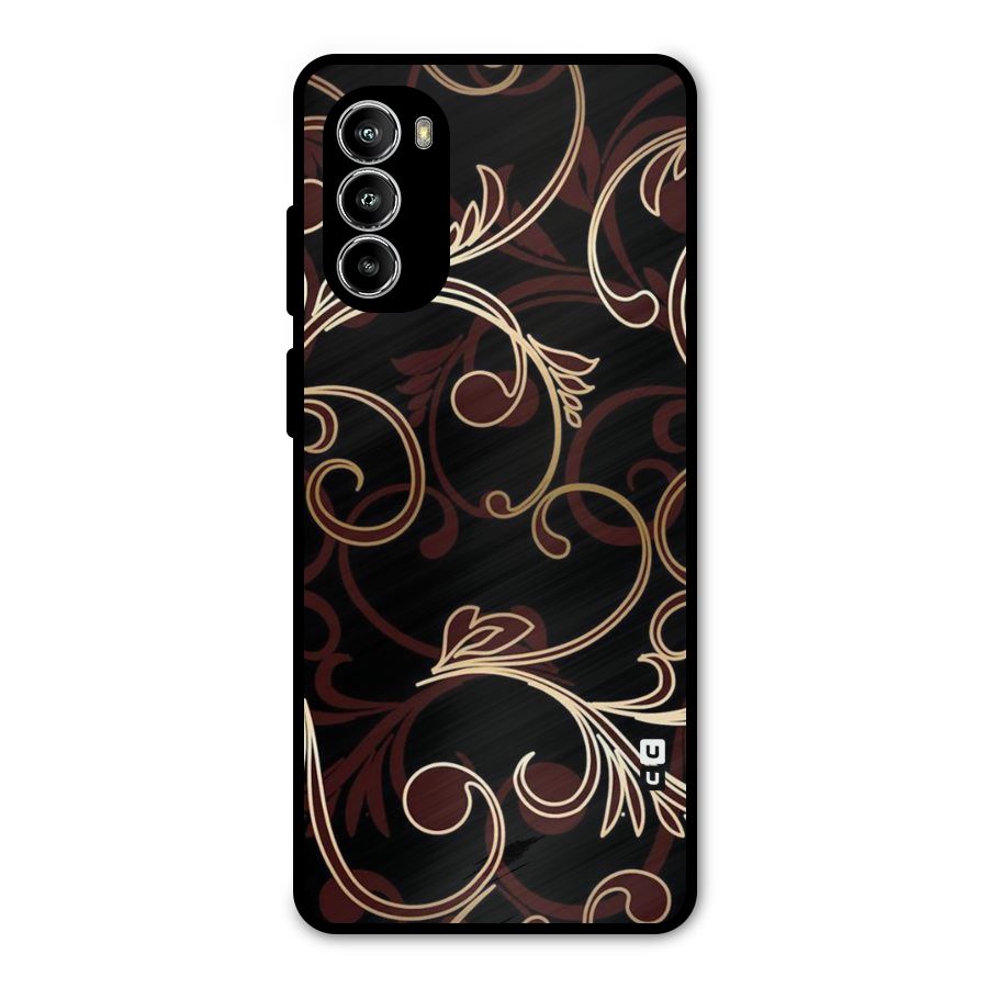 Golden Maroon Beauty Metal Back Case for Moto G52