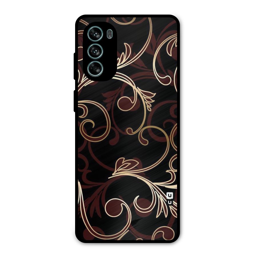 Golden Maroon Beauty Metal Back Case for Moto G62