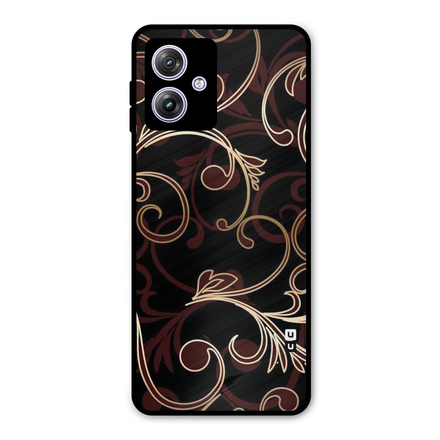 Golden Maroon Beauty Metal Back Case for Moto G64