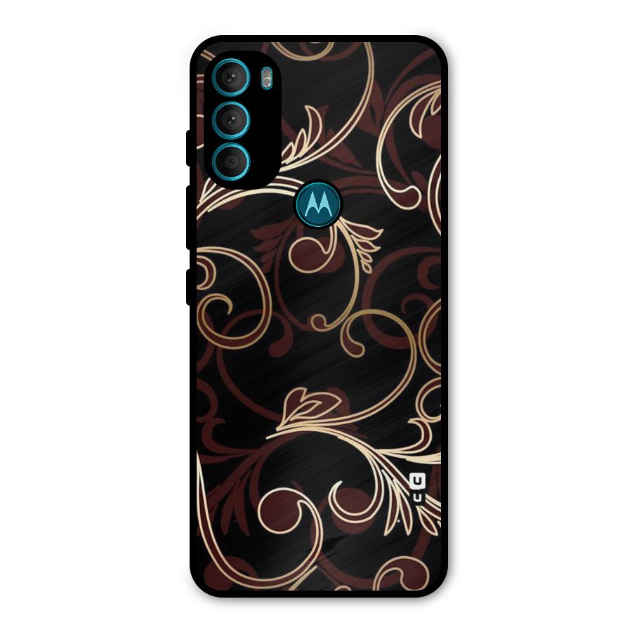 Golden Maroon Beauty Metal Back Case for Moto G71 5G