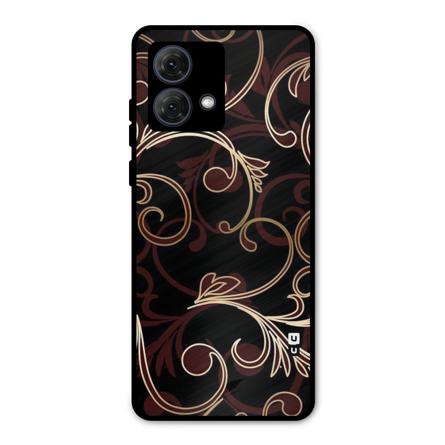 Golden Maroon Beauty Metal Back Case for Moto G84
