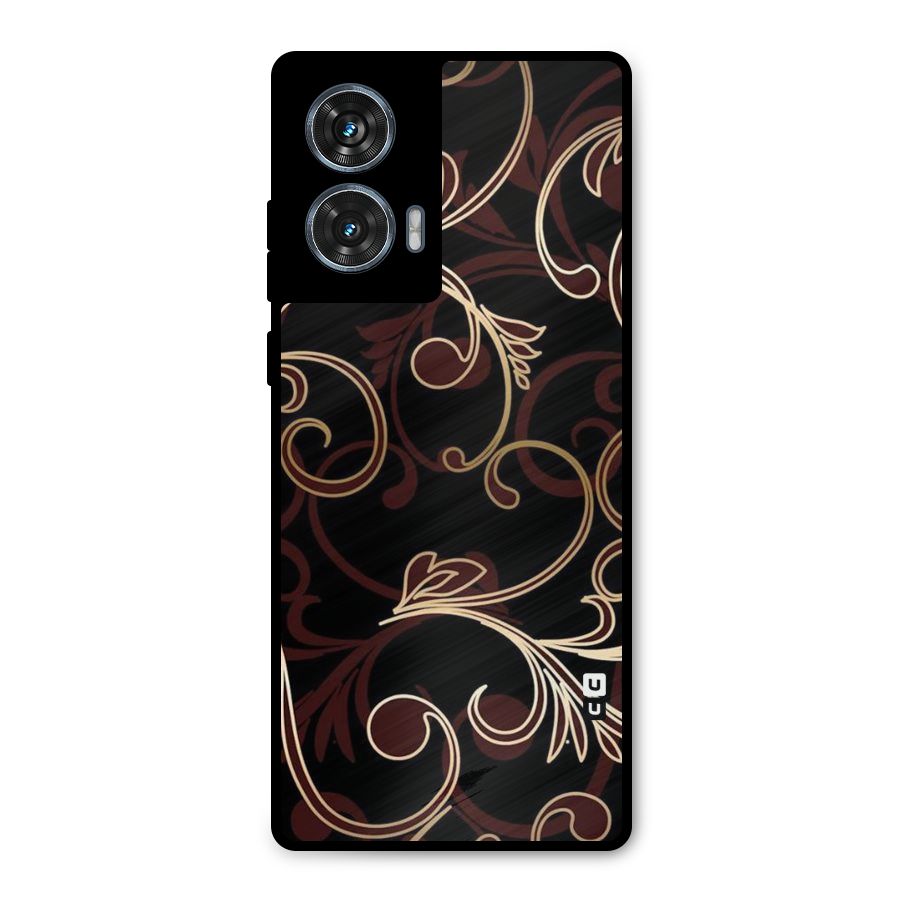 Golden Maroon Beauty Metal Back Case for Motorola Edge 50 Fusion