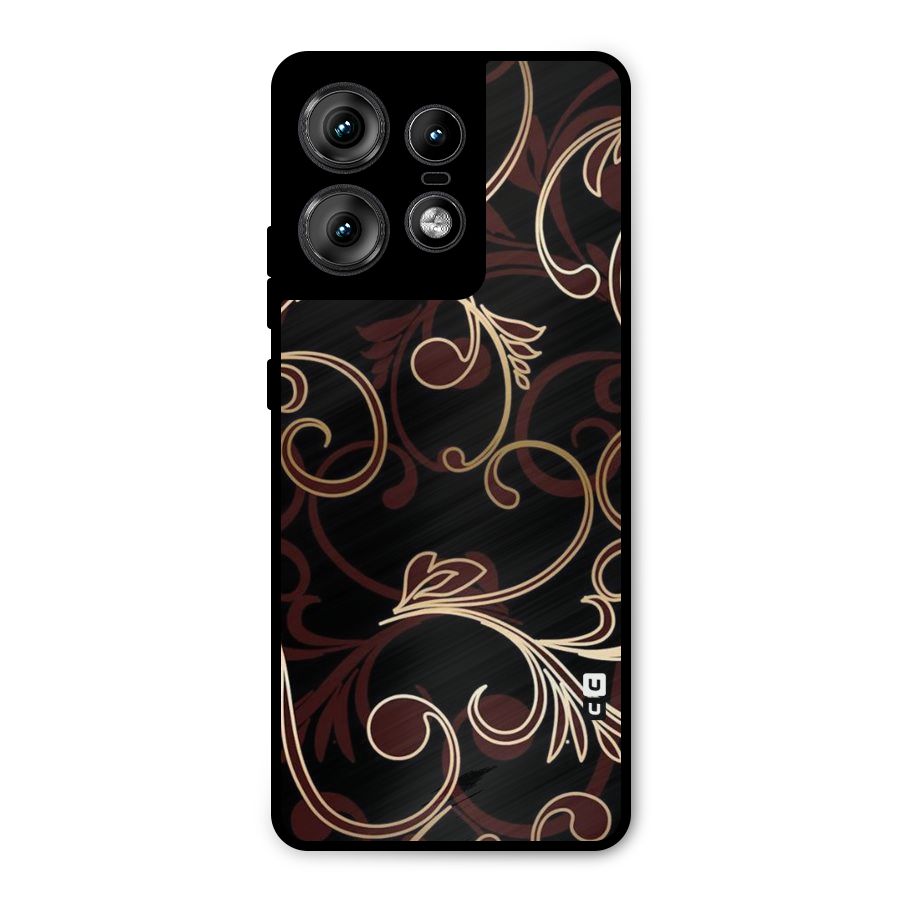 Golden Maroon Beauty Metal Back Case for Motorola Edge 50 Pro