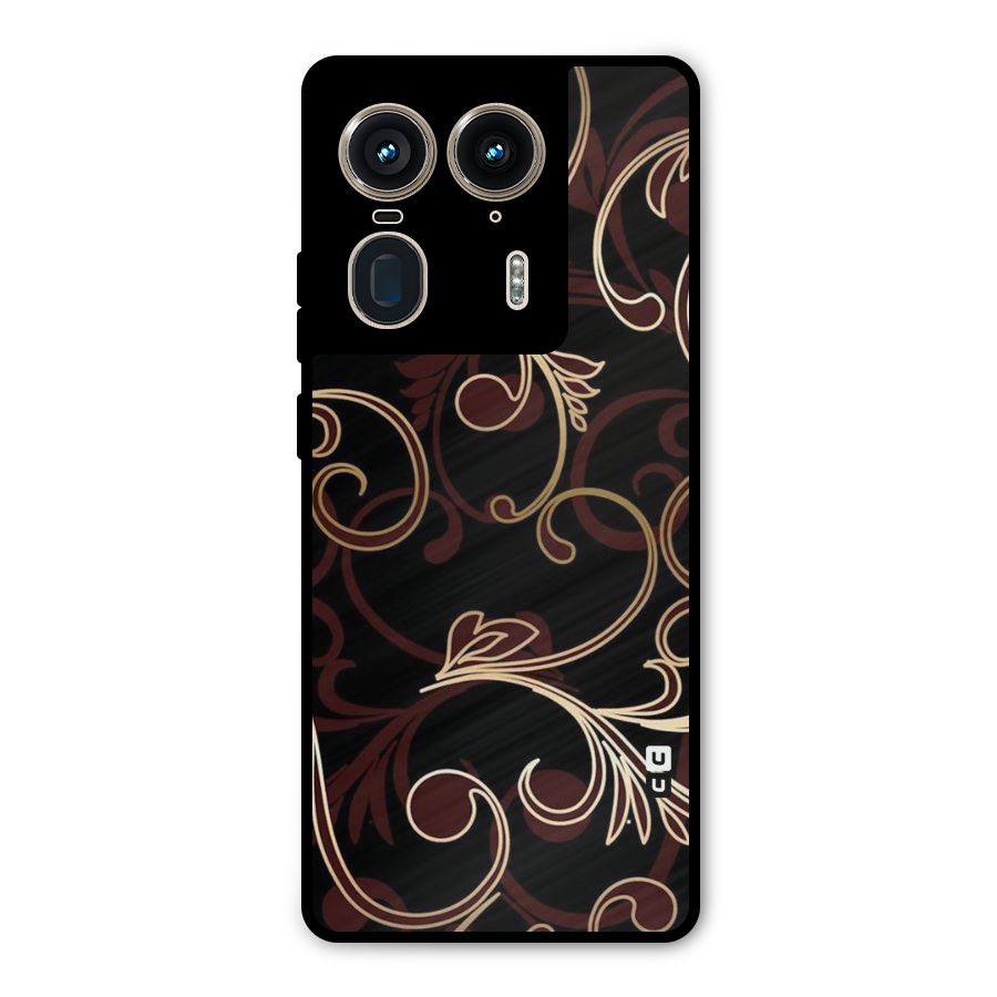Golden Maroon Beauty Metal Back Case for Motorola Edge 50 Ultra