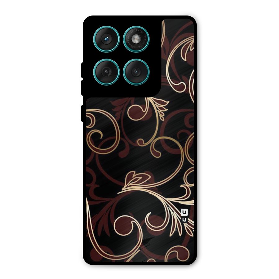 Golden Maroon Beauty Metal Back Case for Motorola Edge 60
