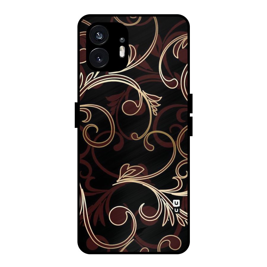 Golden Maroon Beauty Metal Back Case for Nothing Phone 2