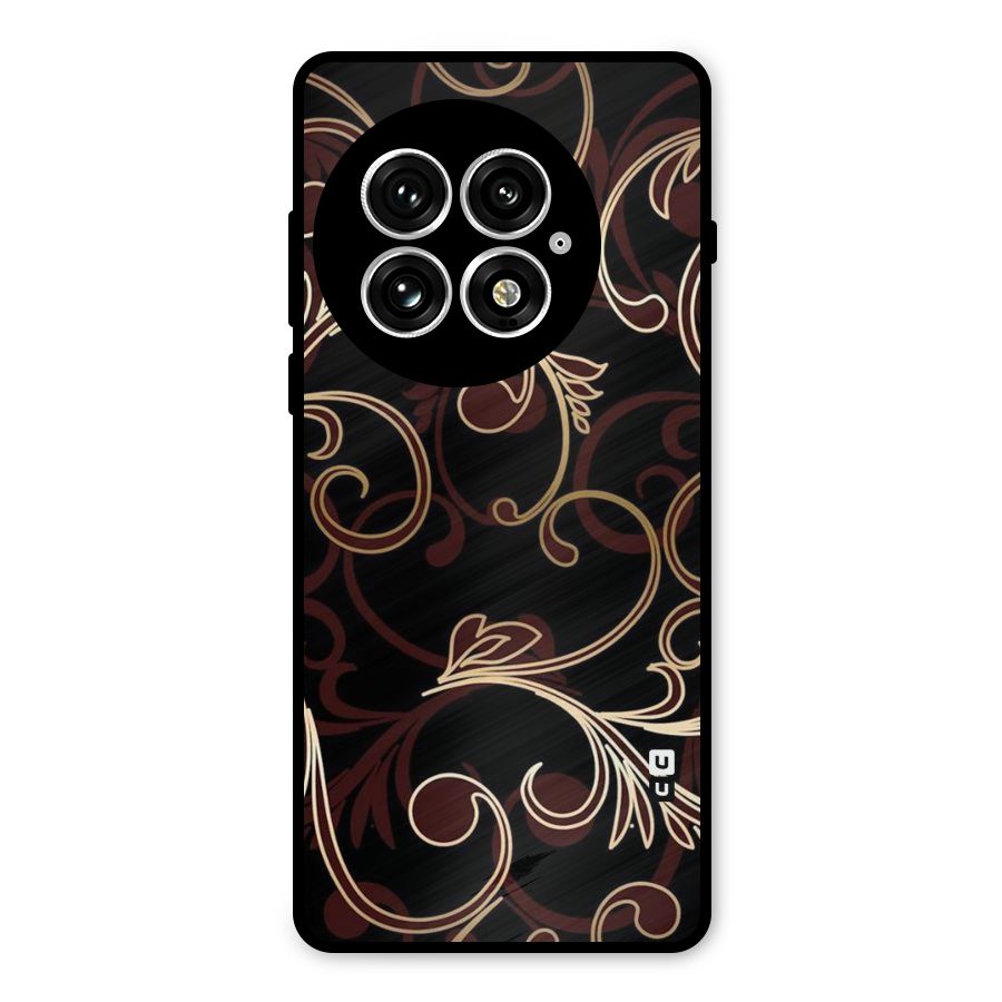 Golden Maroon Beauty Metal Back Case for OnePlus 13