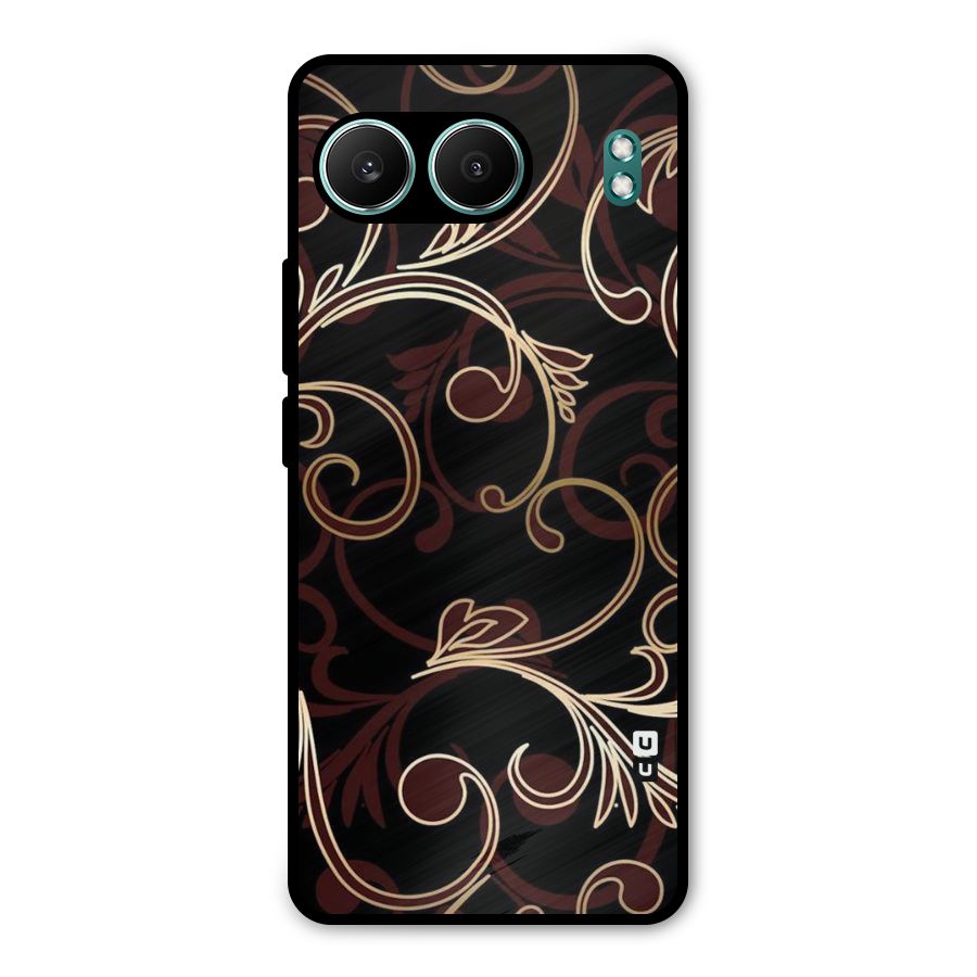 Golden Maroon Beauty Metal Back Case for OnePlus Nord 4