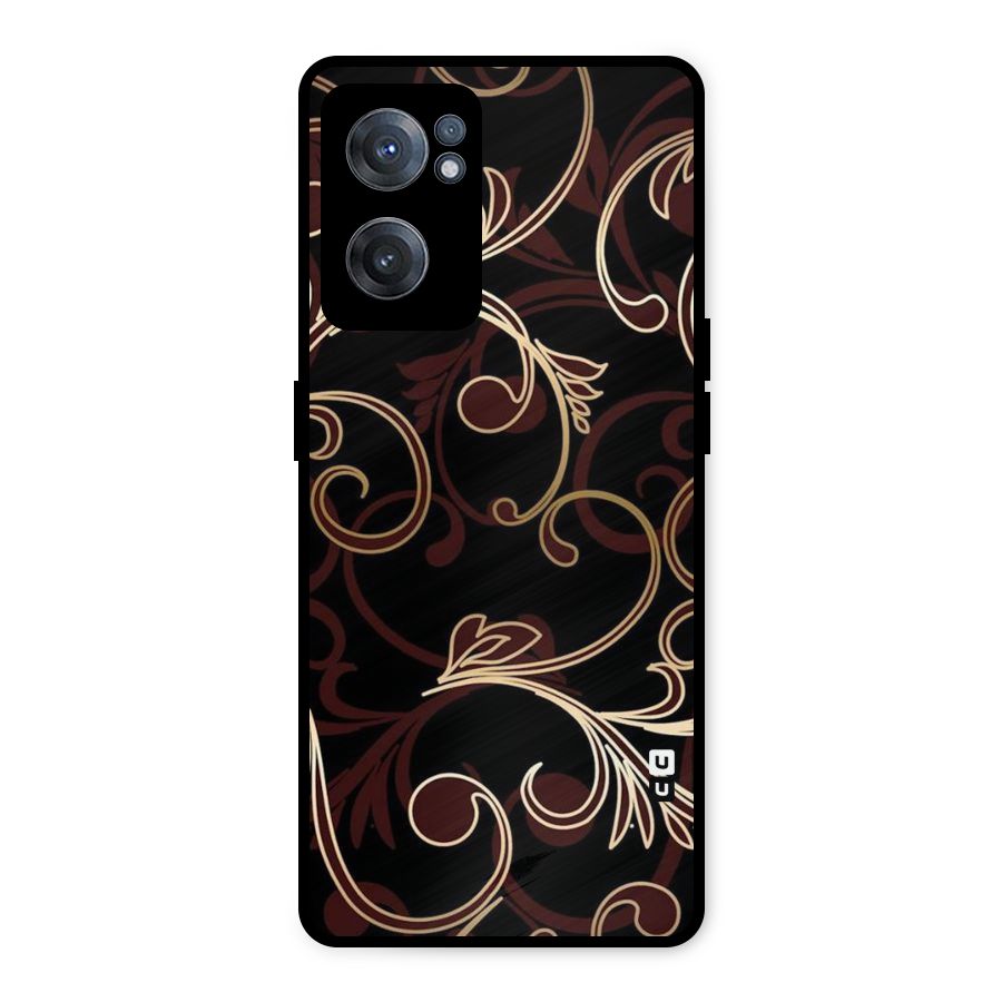 Golden Maroon Beauty Metal Back Case for OnePlus Nord CE 2 5G