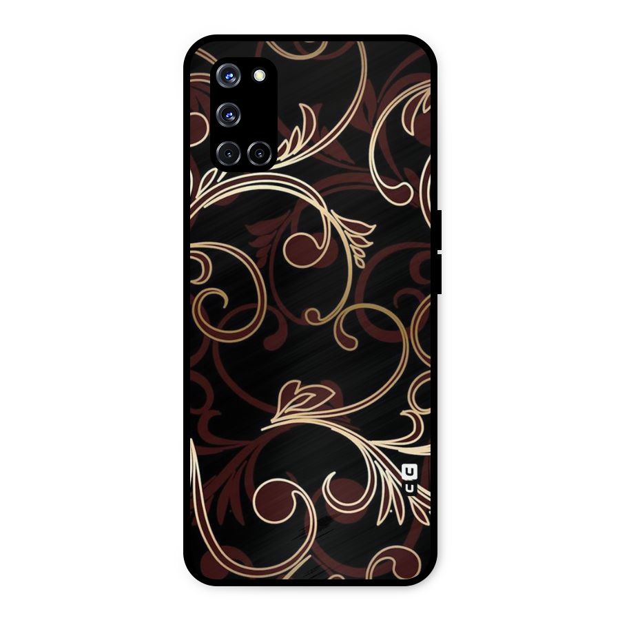 Golden Maroon Beauty Metal Back Case for Oppo A52