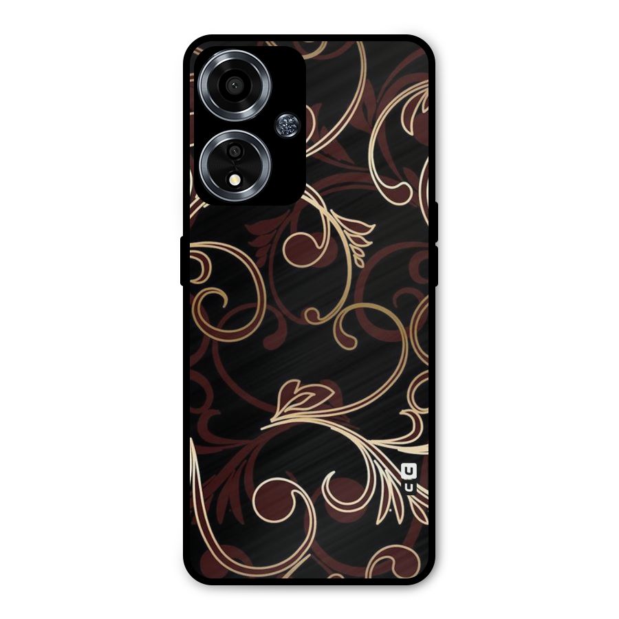Golden Maroon Beauty Metal Back Case for Oppo A59