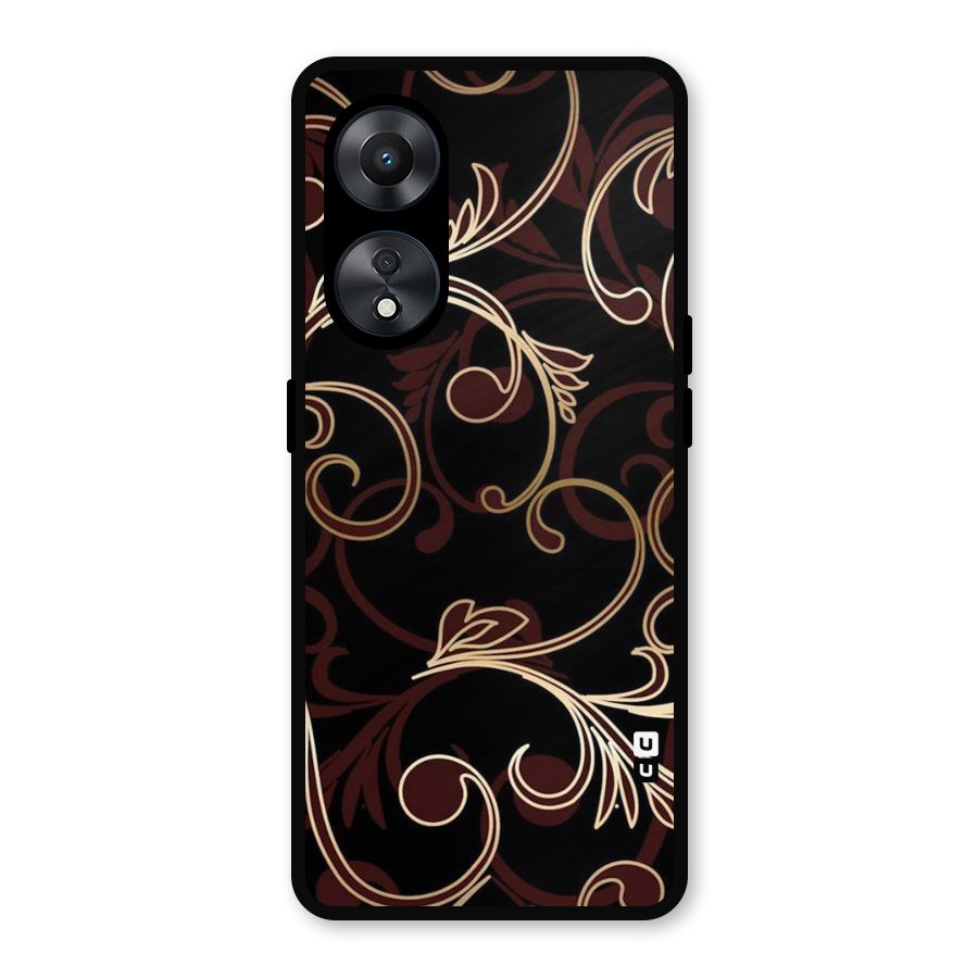 Golden Maroon Beauty Metal Back Case for Oppo A78