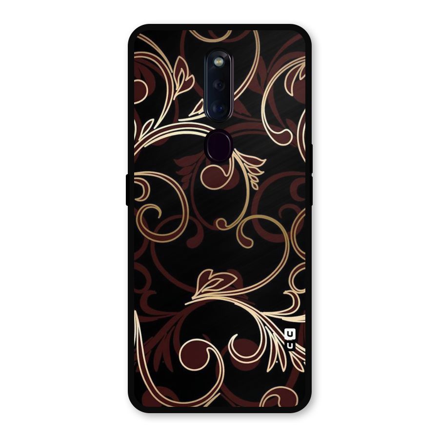 Golden Maroon Beauty Metal Back Case for Oppo F11 Pro