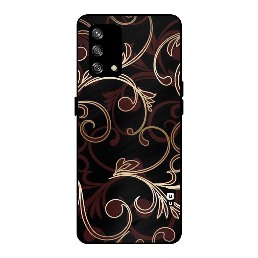 Golden Maroon Beauty Metal Back Case for Oppo F19