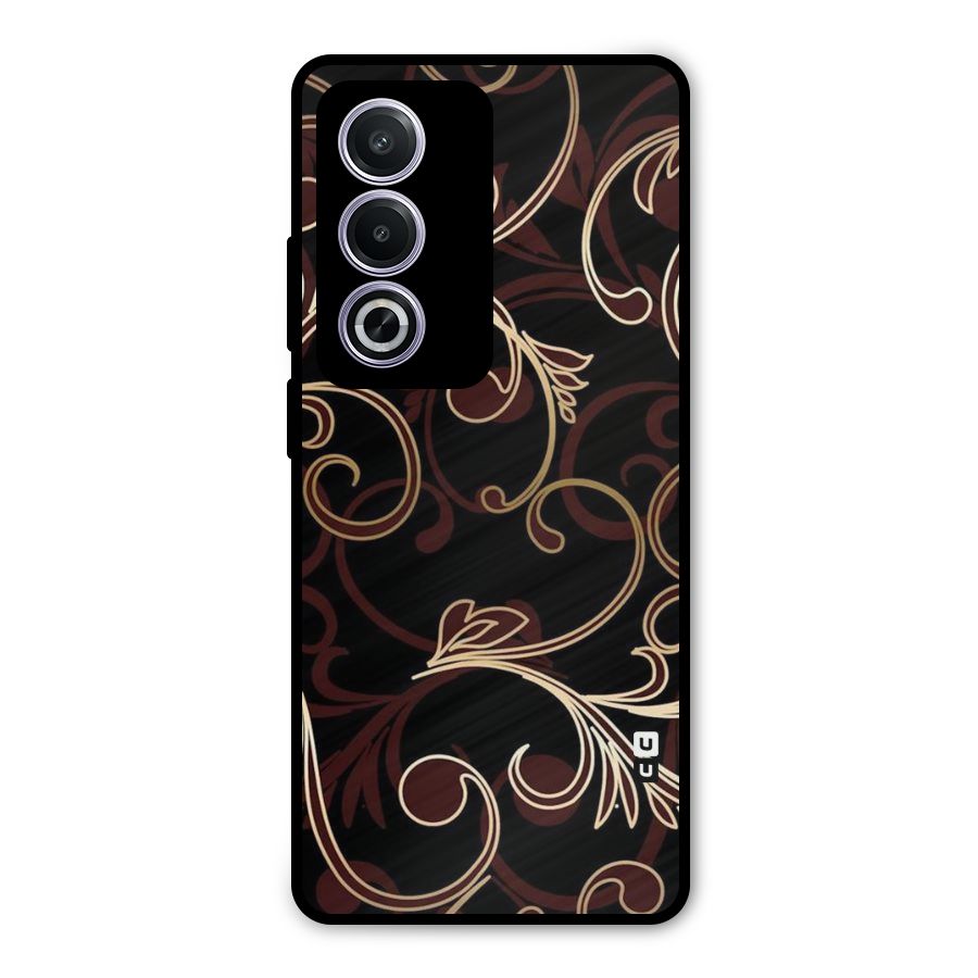 Golden Maroon Beauty Metal Back Case for Oppo K12x