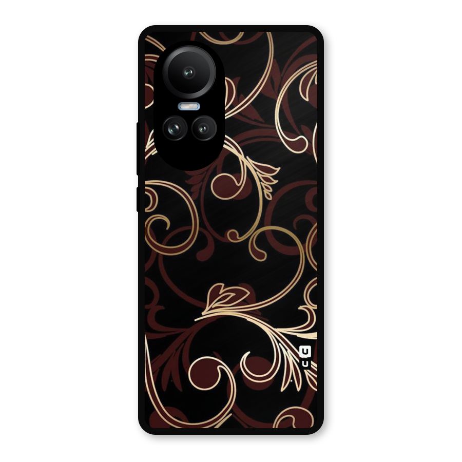 Golden Maroon Beauty Metal Back Case for Oppo Reno10