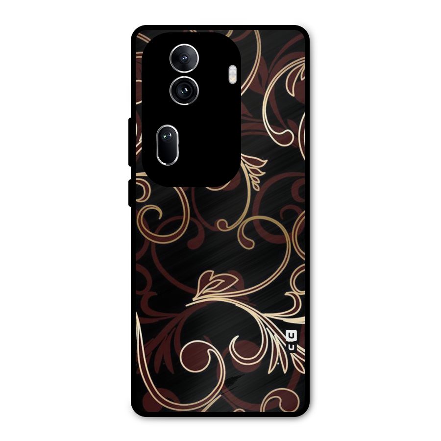 Golden Maroon Beauty Metal Back Case for Oppo Reno11 Pro 5G