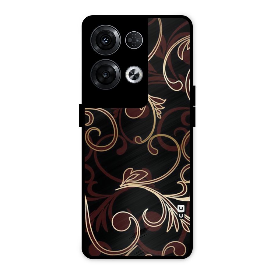 Golden Maroon Beauty Metal Back Case for Oppo Reno8 Pro 5G
