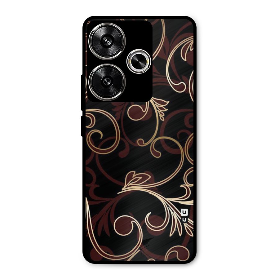 Golden Maroon Beauty Metal Back Case for Poco F6