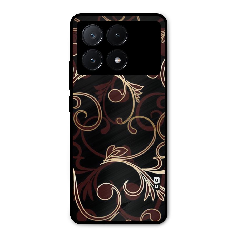 Golden Maroon Beauty Metal Back Case for Poco X6 Pro