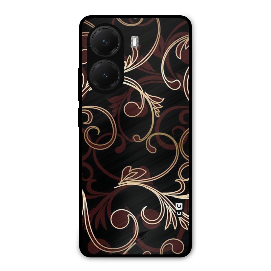Golden Maroon Beauty Metal Back Case for Poco X7 Pro