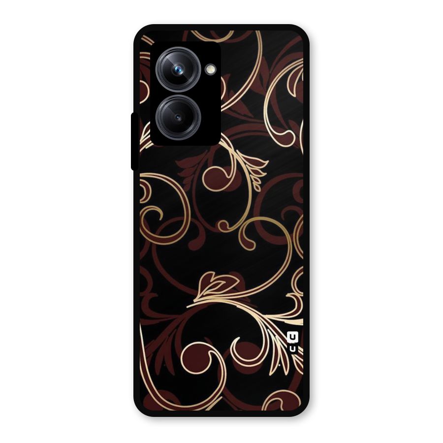 Golden Maroon Beauty Metal Back Case for Realme 10 Pro