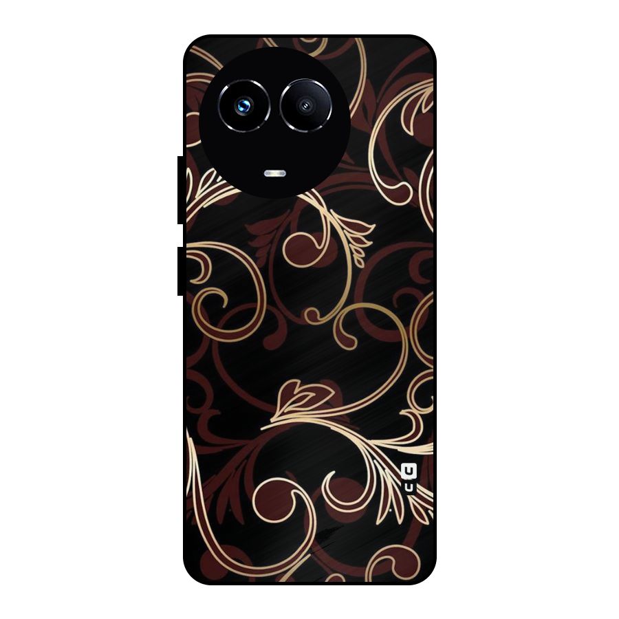Golden Maroon Beauty Metal Back Case for Realme 11X