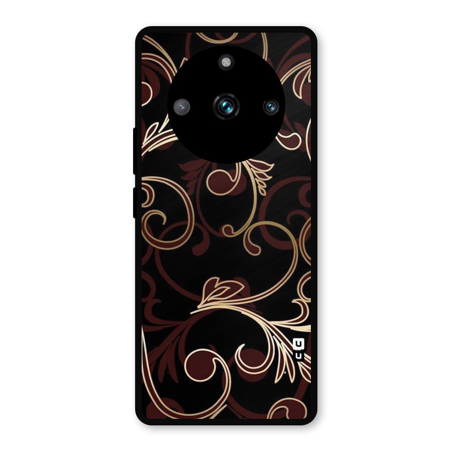 Golden Maroon Beauty Metal Back Case for Realme 11 Pro Plus
