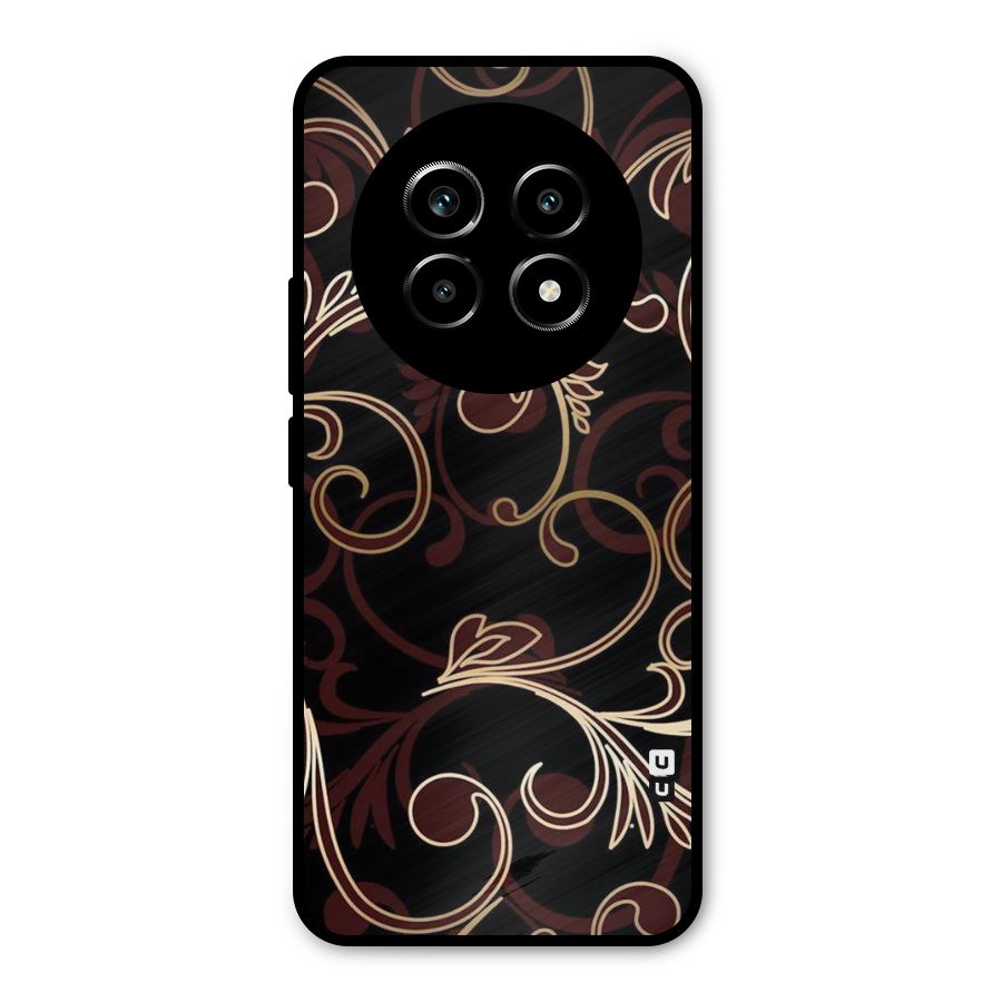 Golden Maroon Beauty Metal Back Case for Realme 13 Pro