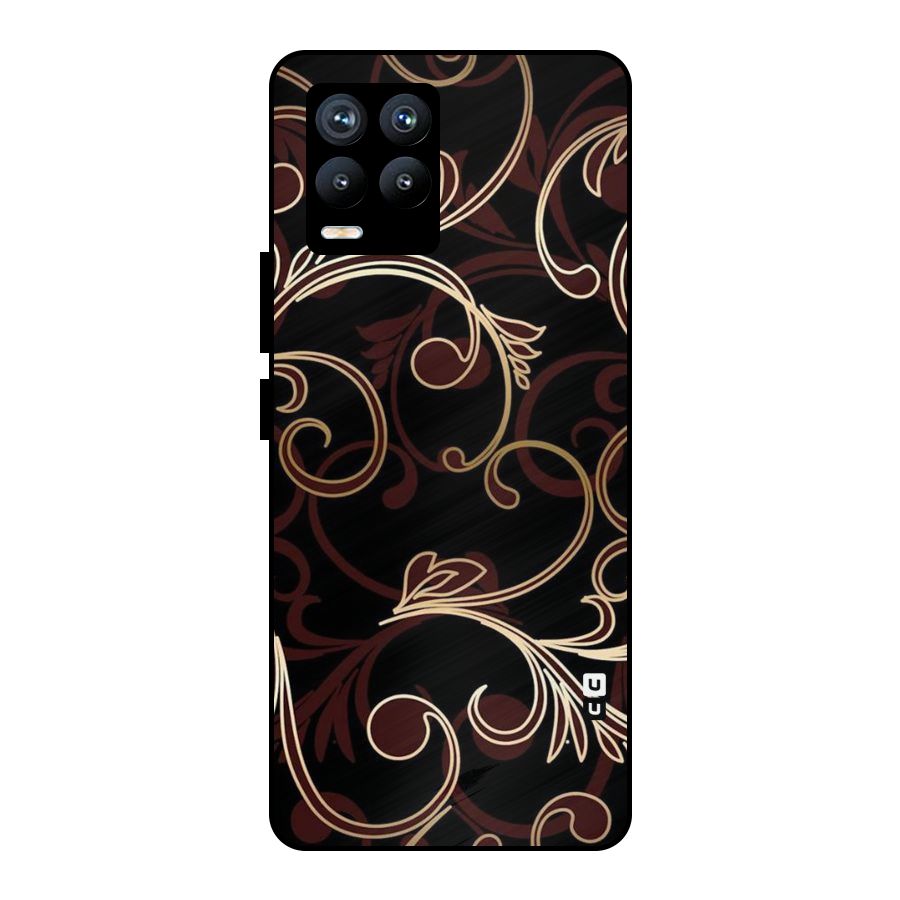 Golden Maroon Beauty Metal Back Case for Realme 8 Pro