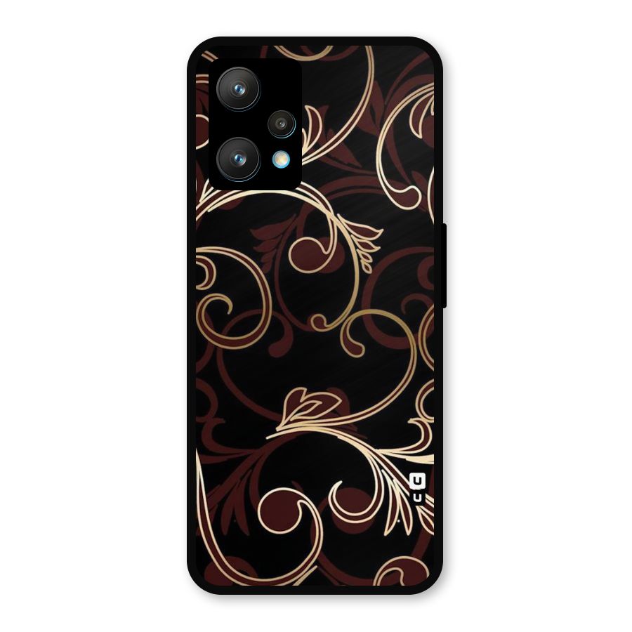 Golden Maroon Beauty Metal Back Case for Realme 9 Pro Plus 5G