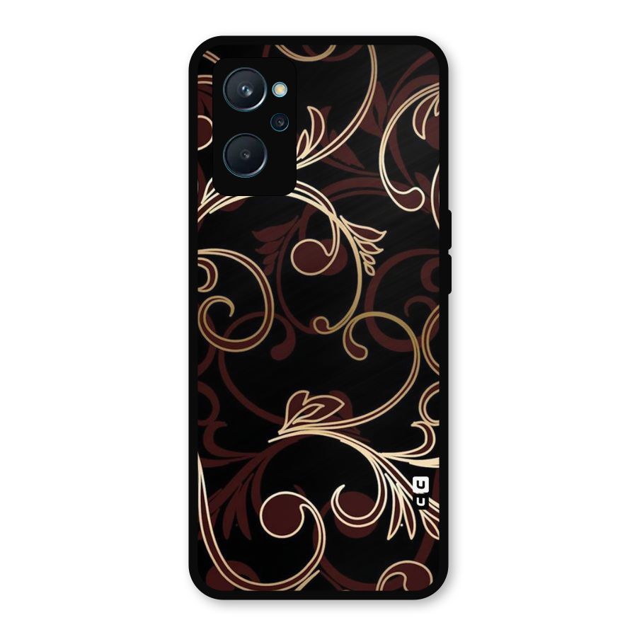 Golden Maroon Beauty Metal Back Case for Realme 9i