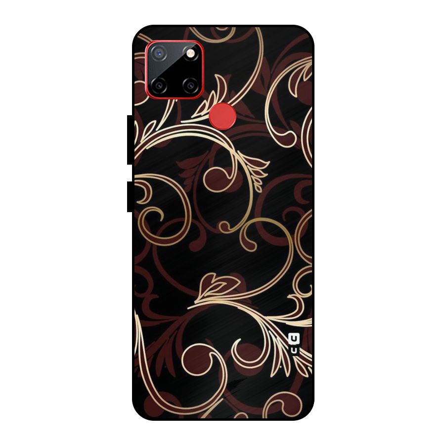Golden Maroon Beauty Metal Back Case for Realme C12