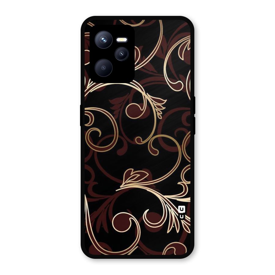 Golden Maroon Beauty Metal Back Case for Realme C35